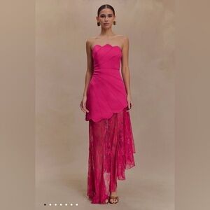 Meshki Aleera Satin & Lace Maxi Dress